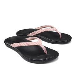 OluKai Ho‘ōpio - Pink Clay / Stripe -Trend Shoe Shop 20294 QYZP 003 W Hoopio PinkClayStripe